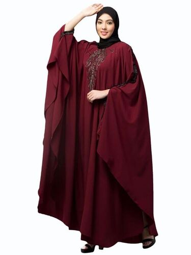Irani Kaftan Abaya - Cotton, All Size, Maroon | Anti Wrinkle, Stylish, Comfortable, Washable