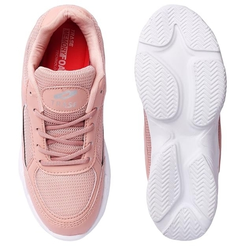 Ladies Casual Shoes - Fabric, Peach, All Sizes | Breathable, Lightweight, Durable Soles, Easy to Walk
