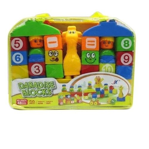 Daradise Toy Block - Plastic, Standard Size, Multicolor | Eco Friendly Kids Toys, Age 3-7 Years