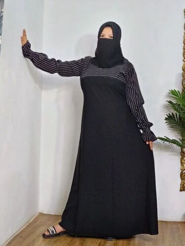 Designer Skin Friendly Abaya - Cotton, All Size, Black | Anti Wrinkle, No Fade, Stylist, Comfortable, Washable