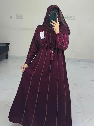 Ladies Fancy Abaya - Cotton, All Size, Long Sleeve | Anti Wrinkle, No Fade, Stylist, Comfortable, Washable