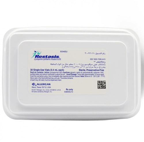 Restasis Cyclosporine Ophthalmic Emulsion 0.05 - Dosage Form: Eye Drop