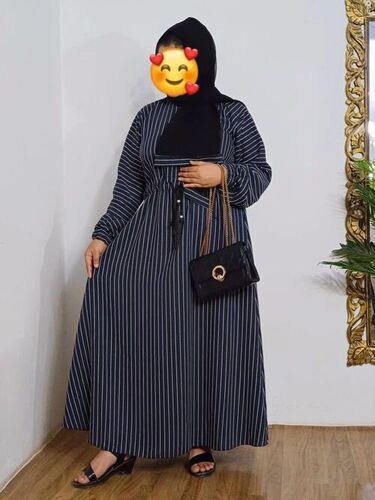 Simple Abaya - Cotton, All Size, Blue | Anti Wrinkle, No Fade, Stylist, Comfortable, Washable