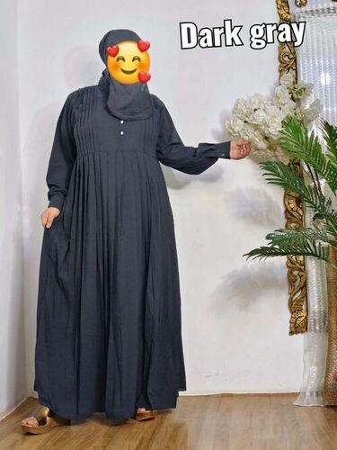 Simple Dark Gray Abaya