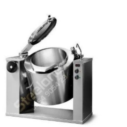Tilting Boiling Pan - Metal, Large Capacity, Silver | Durable, Corrosion Resistant, Heat Efficient, Safety Handles