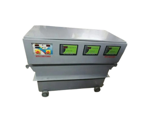 100 KVA Servo Voltage Stabilizer - MS Material, Oil Cooled, Three Phase, 340V-470V Input | LED Display, Rust Free, Microcontroller Control