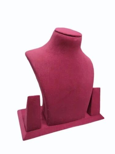 14inch Velvet Necklace Display Stand - Velvet, 14 Inch, Red | Durable, Fine Finished, Eco-Friendly Free Standing Unit