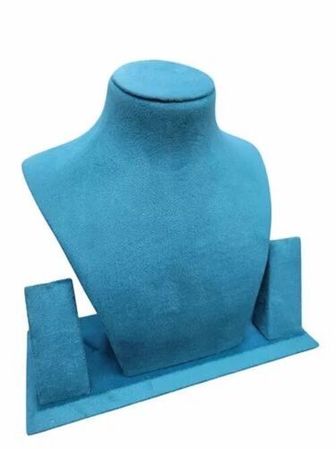 18inch Velvet Necklace Display Stand - Velvet, 18 Inch, Blue | Durable, Fine Finish, Eco-Friendly Free Standing Unit