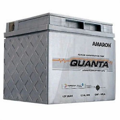 26ah Amaron Quanta Smf Battery - Mild Steel, 26Ah Capacity | Sealed Maintenance-Free, Vibration Resistant, Spill Proof, Fast Charging