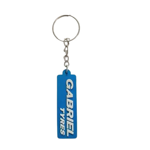 Blue Silicone Rubber Keychain