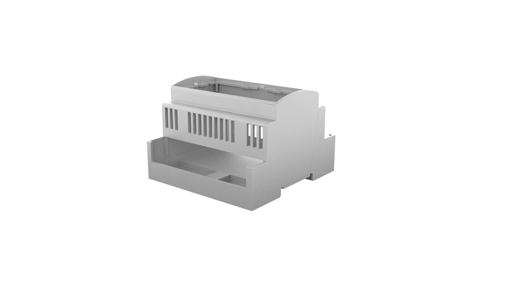 Module Box Enclosure with Vents Italtronics - Plastic, White, DIN Rail Mountable | Durable, Modular, Ventilated Housing for Electronics