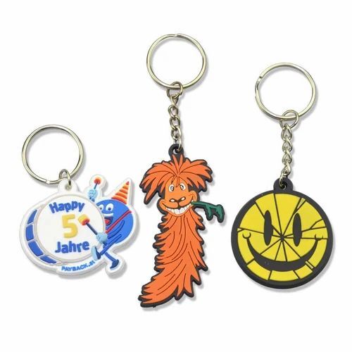 Multicolor Customize Rubber Keychain