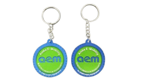 Round Customize Rubber Keychain