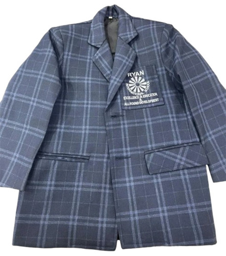 Woolen Check Print School Blazer