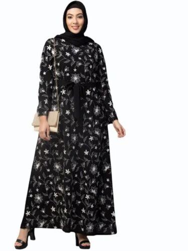 Embroidery Black Ladies Abayas