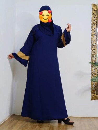 Firdous Ladies Abaya - Blue, All Size, Long Sleeve | Anti Wrinkle, Comfortable, Washable, Stylist