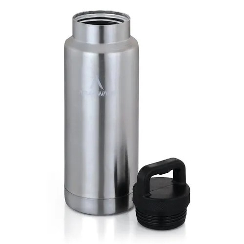 Flask - Steel Tall Cylinder, Black | Leak Proof, Lightweight, Portable, BPA Free, Easy Grip, Reusable, Wide Mouth, Insulated Option