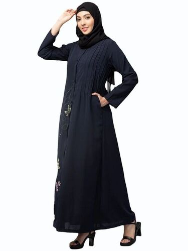 Front Open Embroidered Stylist Ladies Abaya - Burqa
