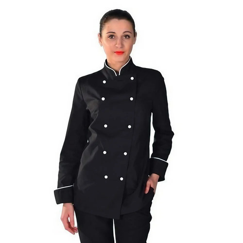 Hotel Chef Uniform - Breathable Fabric Black Full Sleeves | Comfortable Easy to Wash Professional Look