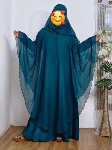 Kaftan Blue Ladies Abaya - Good Quality, All Size, Long Sleeve | Anti Wrinkle, Comfortable, Washable, Stylist