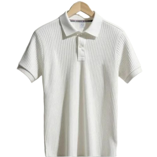 Men White T Shirt - Cotton, Sizes L/M/S/XL, White | Polo Collar, Stylish, Comfortable Half Sleeve