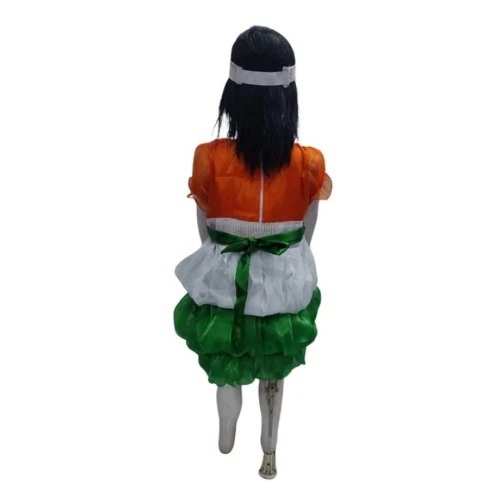Patriotic Dance Dress - Cotton, Multicolor | Vibrant Colors, Comfortable Fit, Lightweight Fabric, Sparkling Embellishments