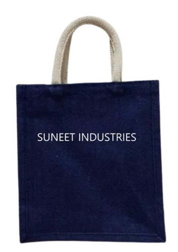 Blue Color Jute Shopping Bags
