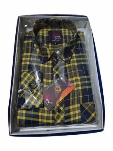 Men Check Printed Cotton Shirt