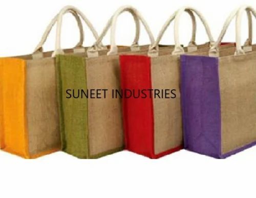 Multicolor Jute Shopping Bag - 2 Kg Capacity, Handled, Zipper Closure, Eco-Friendly, Durable