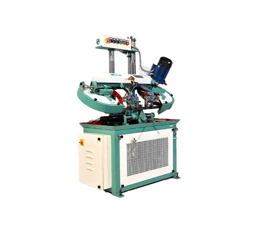 Horizontal Double Column Bandsaw Machine Model 175 Hlc - 175mm Capacity, White Black Green, Plc Control, Hydraulic Feed, Low Noise