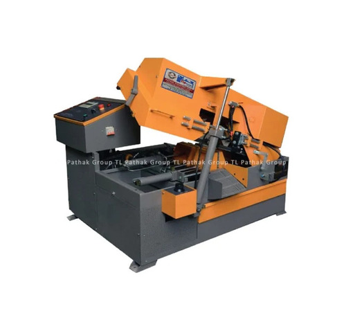 Horizontal Metal Cutting Bandsaw Machine - Orange Black, 240V, PLC Control | Automatic, Adjustable Feed, Low Noise