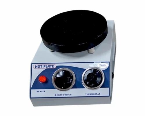 Hot Plate Digital Thermostatic - Mild Steel, Standard Size, White, 1.2 KW, 350Â°C | Laboratory Use, Rectangular Shape