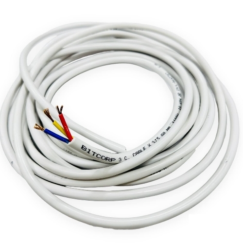 175 SD AWG 4 AWG Electrical Wires - Robust Material, White Color, Three-Conductor, Low Resistance, Thick Insulation