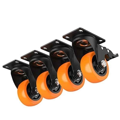 3 Inch Heavy Duty Swivel Caster Wheels with Safety Total Lock