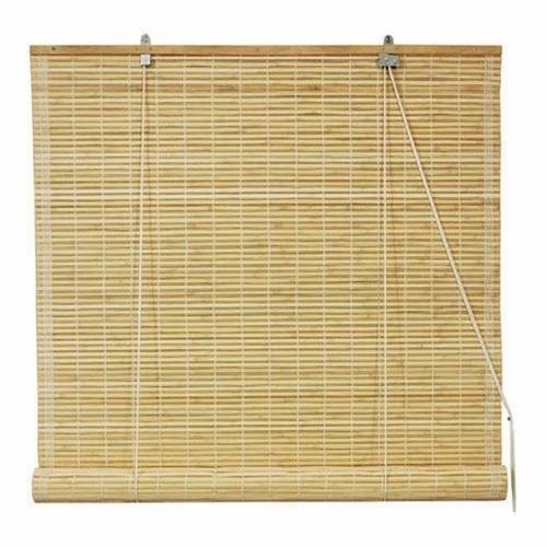 Brown Horizontal Bamboo Roll Up Blind
