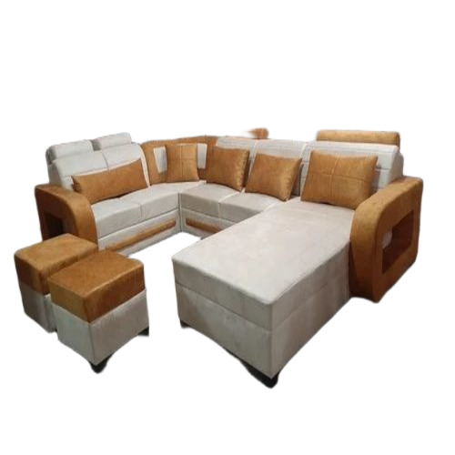 Fancy Designer L Shape Sofa Set - Wooden Frame, Brown, Modern Design, Durable Termite Proof