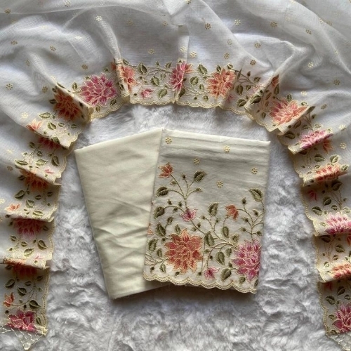 Floral Printed Pattern Banarasi Unstitched Suits