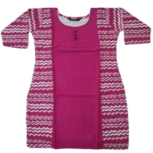 Girls Printed Pink Kurti