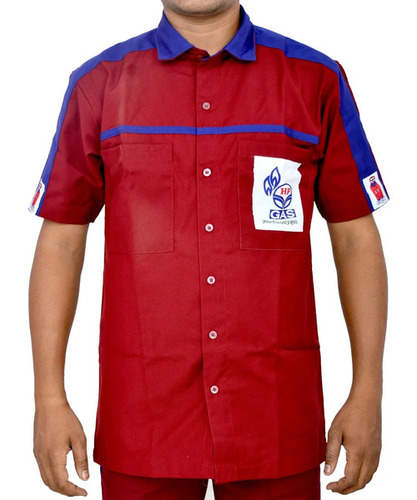 Hp Gas Delivery Boys Uniform - Cotton Medium Red, Short Sleeves | Comfortable Fit, Breathable, No Fade