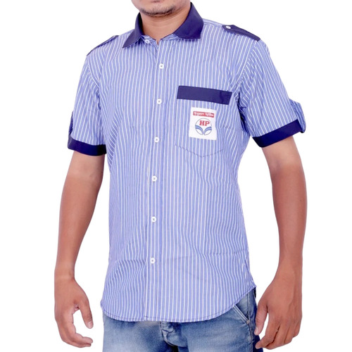 HPCL Petrol Pump Uniform - Polyester, Blue, Short Sleeves | Comfortable, Breathable, No Fade, Durable, Easy Maintenance