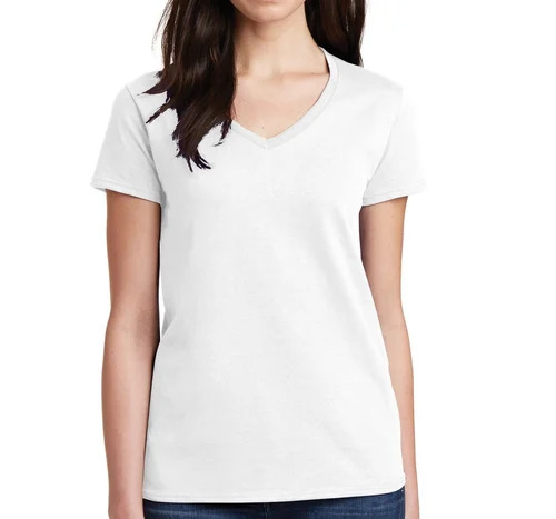 Ladies V Neck Bio Wash T-Shirts