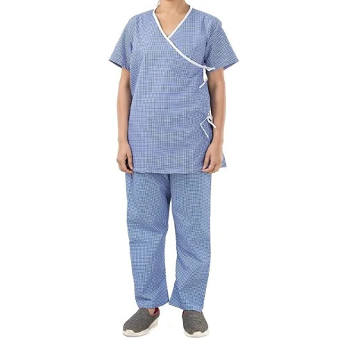 Medium Size Hospital Patient Dress - Color: Blue