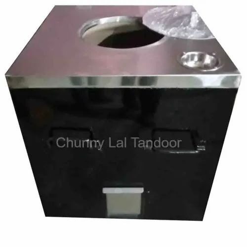 Mild Steel Black Square Tandoor - 30x30 Inch, Charcoal Fuel | Outdoor Catering, Banquet Use