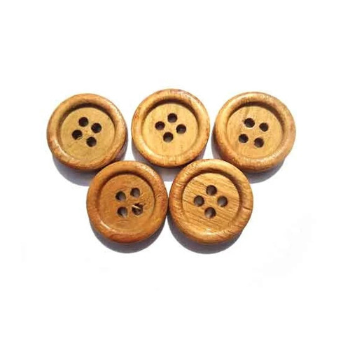 भूरा गोल लकड़ी का बटन