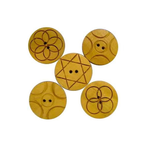 Designer Wooden Button - Color: Brown