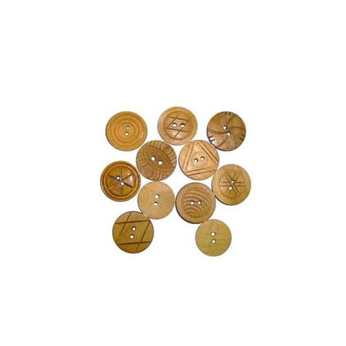 Fancy Wooden Buttons - Color: Brown
