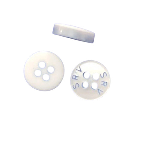Garments White Polyester Button
