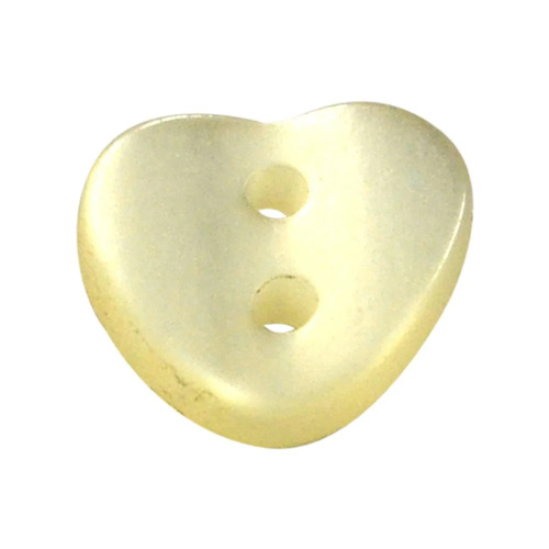 Heart Shaped Polyester Button - Color: Yellowish