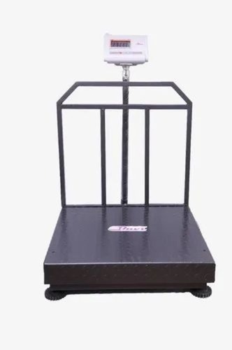 Heavy Duty Platform Scale - Mild Steel 900x900 mm Black, 500 Kg Capacity, 100 gm Accuracy, Digital Display, Electric Powered