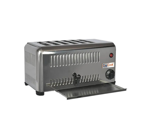 6 Slice Commercial Pop Up Toaster - Stainless Steel, Silver, 220-240V | Electric, 50/60 Hz, Home & Restaurant Use